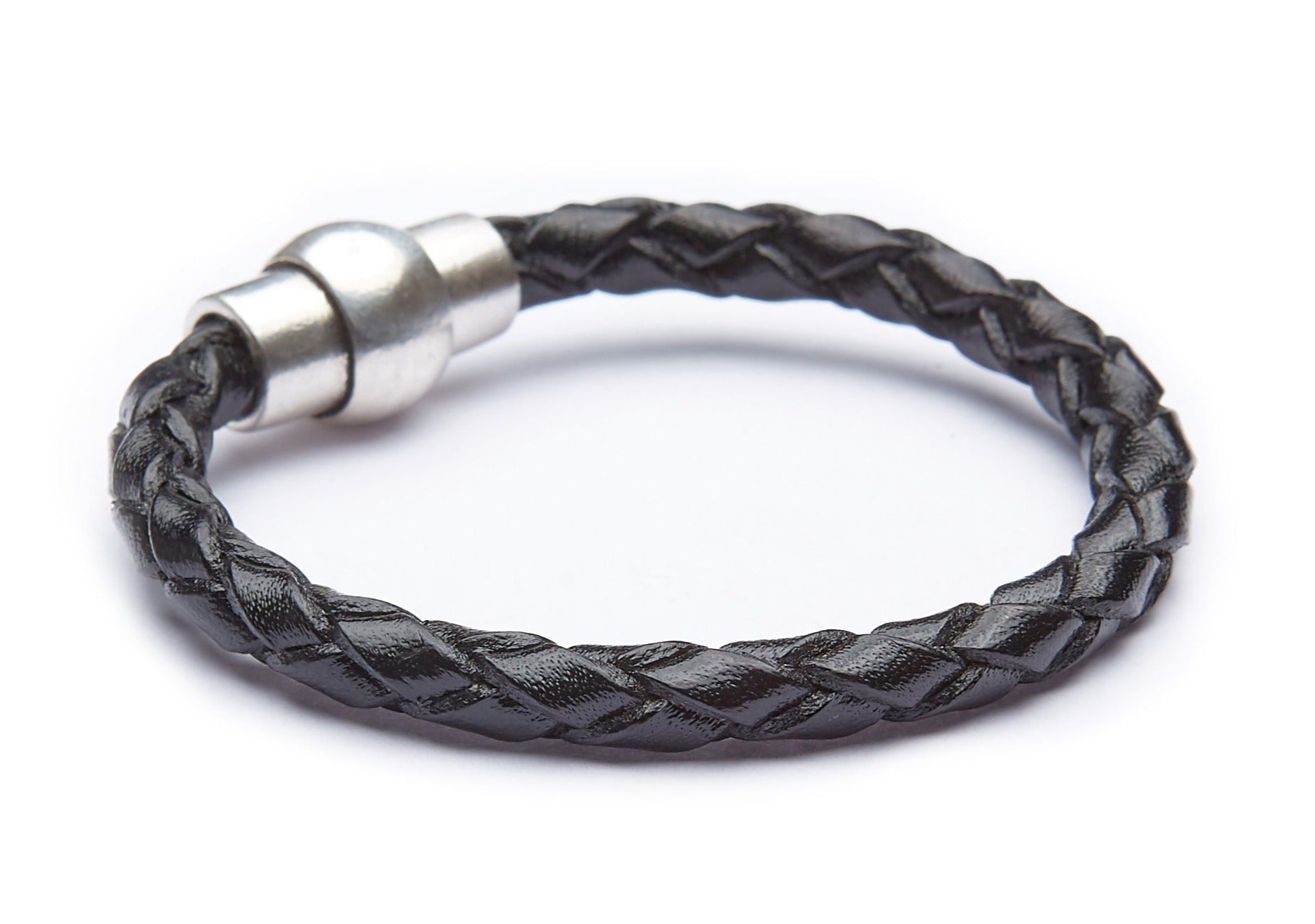 Lucleon Men's Engravable Braided Leather Cord Bracelet